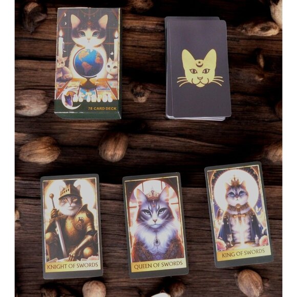 Cat Tarot Card Deck 78 Cards, 4.13" x 2.48" Mystical Cat Artwork NIB - Picture 1 of 11